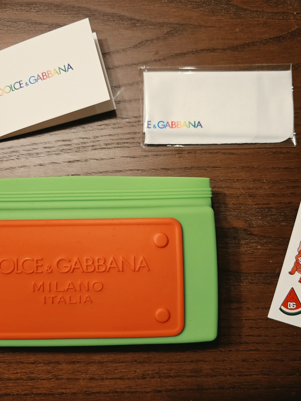 Dolce & Gabbana Kids Green and Orange Silicone Glasses Holder